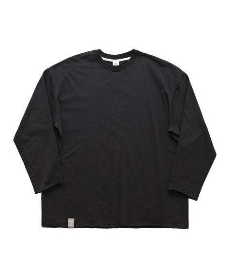 VINTAGE P. DYEING CUT-OUT BOX TEE - Black