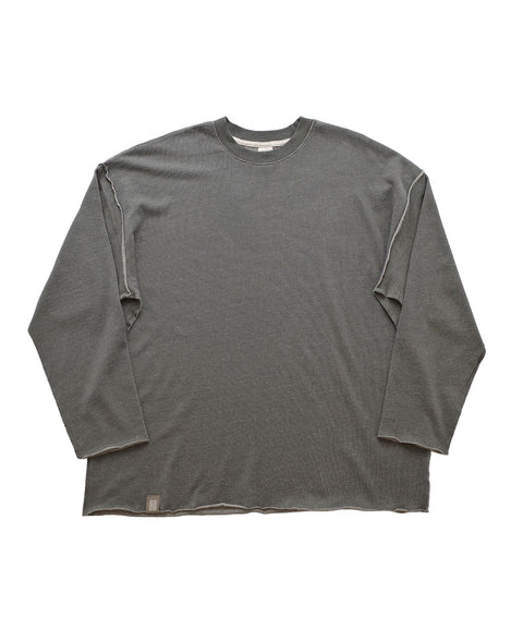VINTAGE P. DYEING CUT-OUT BOX TEE - Khaki