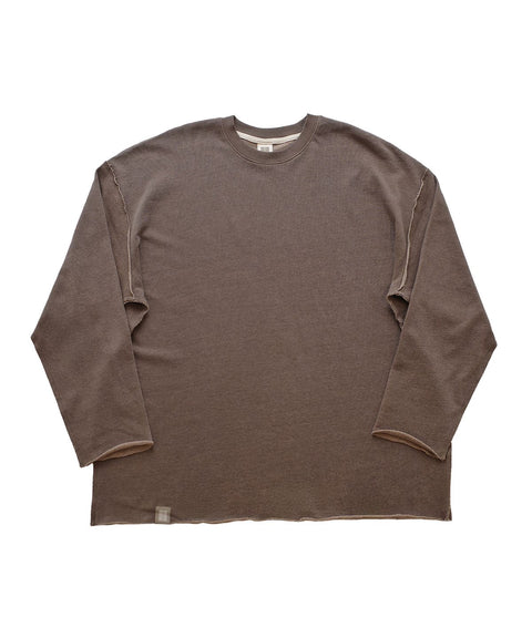 VINTAGE P. DYEING CUT-OUT BOX TEE - Brown