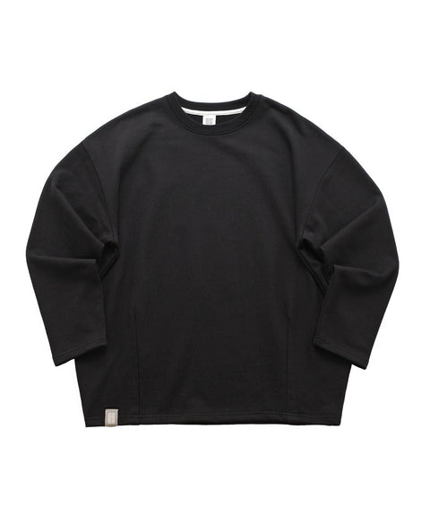 HEAVY-TERRY BALLOON SWEAT BOX TEE - Black