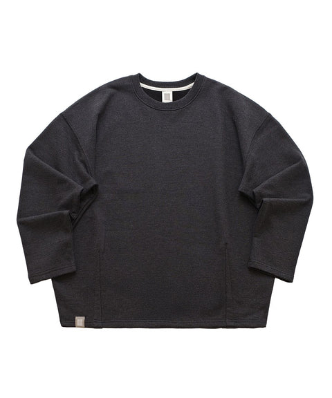 HEAVY-TERRY BALLOON SWEAT BOX TEE - Charcoal