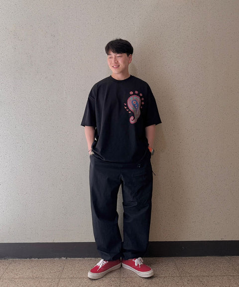 PAISLEY PRT. CUT-OUT 1/2 TEE - Styling