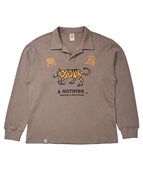 MU-WI PIN-KNIT COLLAR-TEE - Beige