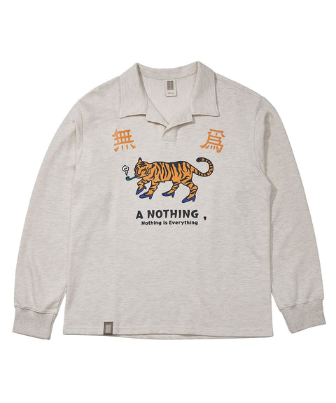 MU-WI PIN-KNIT COLLAR-TEE - Oatmeal