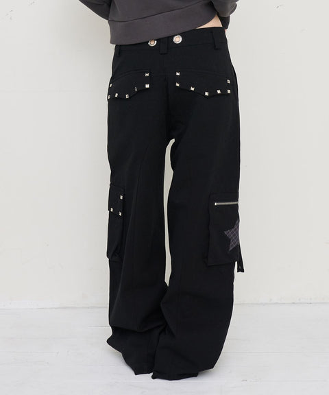 Square Stud Eyelet Cargo Pants