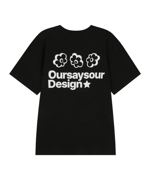 Flower Symbol Logo Oversized T-Shirt