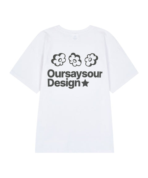 Flower Symbol Logo Oversized T-Shirt