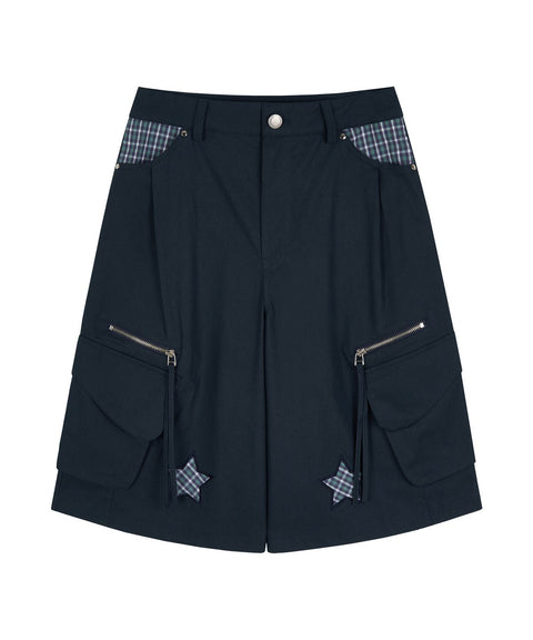 Star Check Contrast Bermuda Shorts