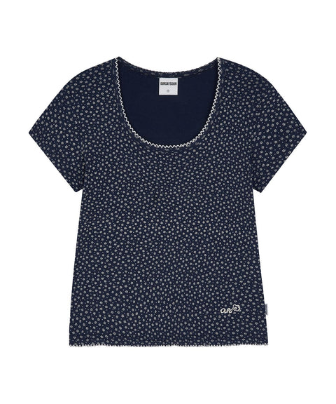 Flower Hand Stitch T-Shirt