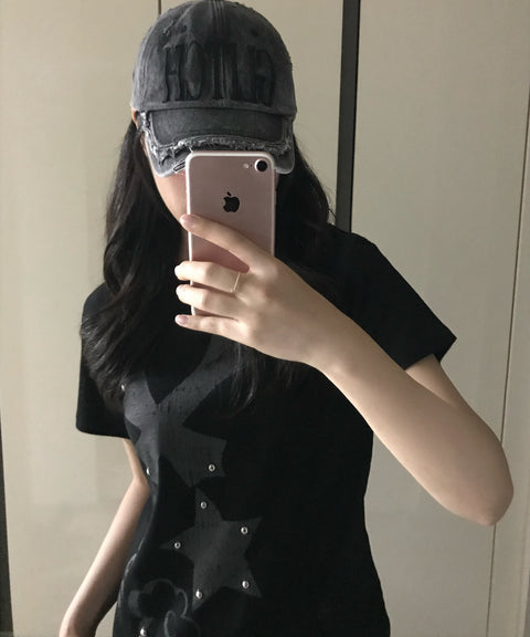 Cross Flower Stud T-Shirt