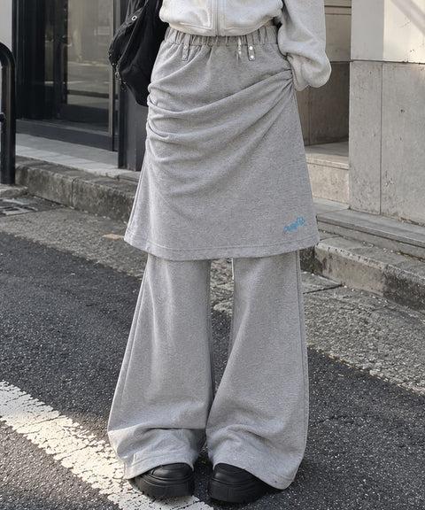 OURS Layered Shirring Skirt Pants