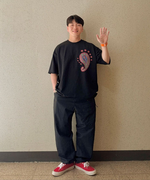 PAISLEY PRT. CUT-OUT 1/2 TEE - Styling