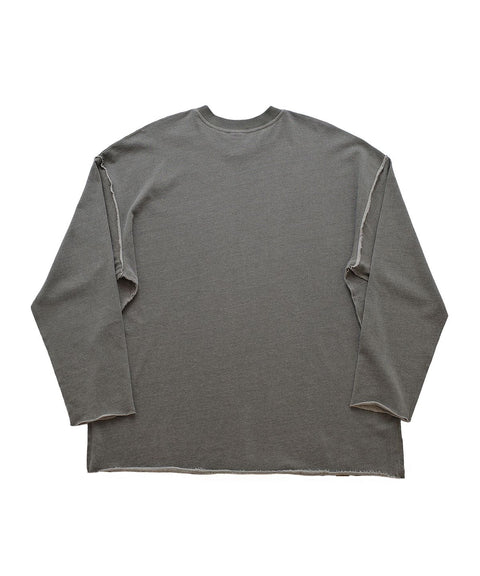 VINTAGE P. DYEING CUT-OUT BOX TEE - Khaki