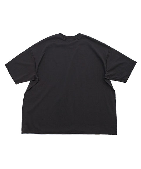 VINTAGE P. DYEING CUT-OUT BOX 1/2 TEE - Black