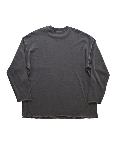 VINTAGE P. DYEING CUT-OUT BOX TEE - Charcoal