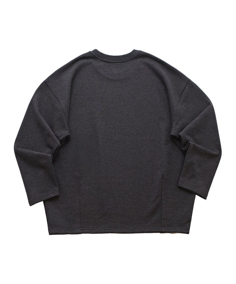 HEAVY-TERRY BALLOON SWEAT BOX TEE - Charcoal
