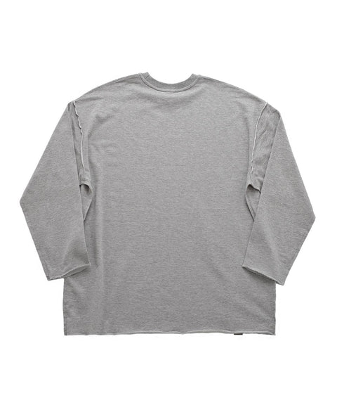 VINTAGE P. DYEING CUT-OUT BOX TEE - Gray