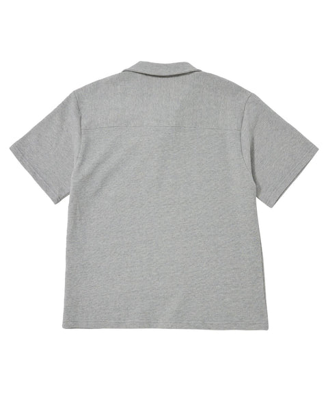 MU-WI PIN-KNIT 1/2 COLLAR-TEE - Gray