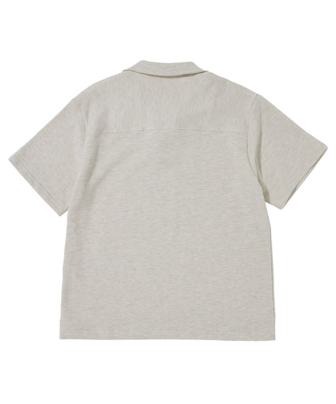 MU-WI PIN-KNIT 1/2 COLLAR-TEE - Oatmeal