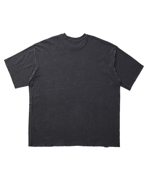 PAISLEY PRT. CUT-OUT 1/2 TEE - Charcoal