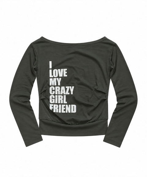 Loose Fit Cropped One Shoulder Long Sleeve Top