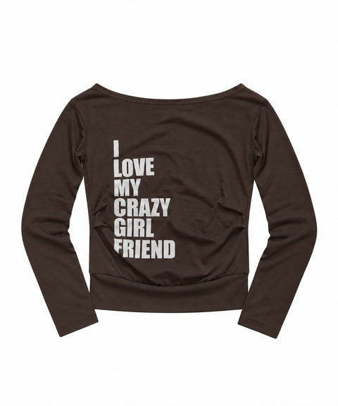 Loose Fit Cropped One Shoulder Long Sleeve Top