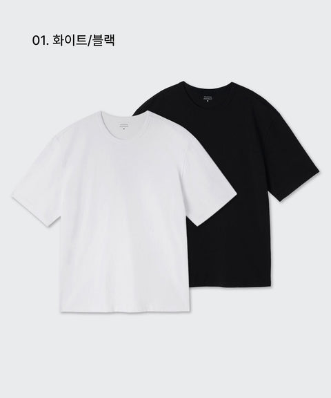 MUSINSA STANDARD_Relaxed Fit Crew Neck T-Shirt 2-Pack