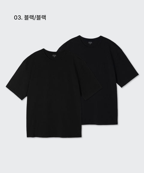 MUSINSA STANDARD_Relaxed Fit Crew Neck T-Shirt 2-Pack