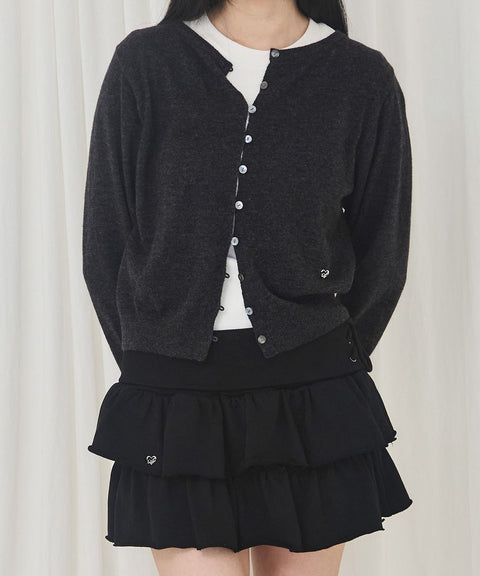 ALKI ALKA Ruffle Jersey Skirt (Black) 2