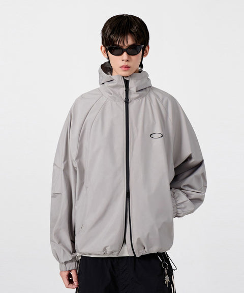 DIMITRI BLACK_Balaclava Slash Hood Zip-Up_Windbreaker Gray