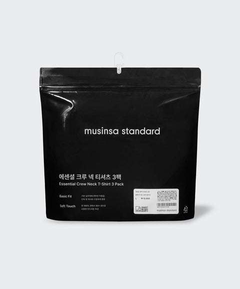 MUSINSA STANDARD_Essential Crew Neck T-Shirt 3-Pack