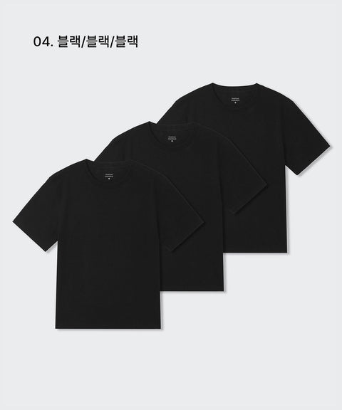 MUSINSA STANDARD_Essential Crew Neck T-Shirt 3-Pack