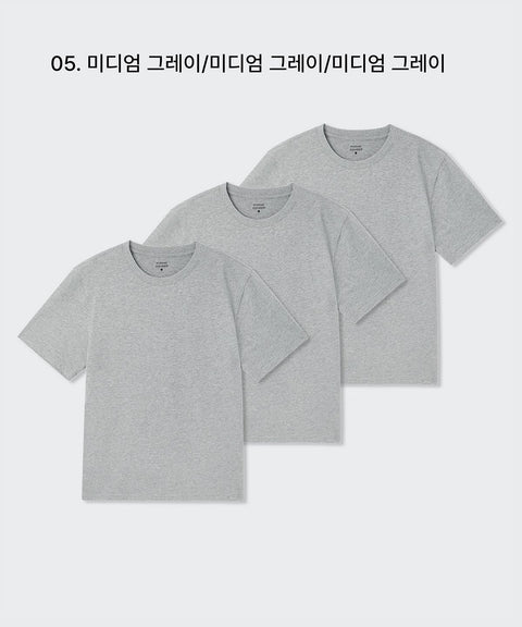 MUSINSA STANDARD_Essential Crew Neck T-Shirt 3-Pack
