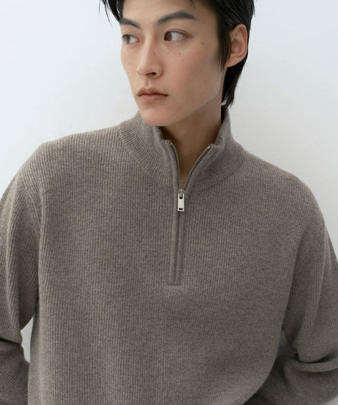 MUSINSA STANDARD_VICTORIA WOOL Minimal Ribbed Quarter-Zip Sweater TOFF