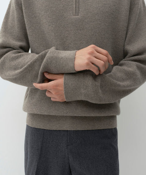 MUSINSA STANDARD_VICTORIA WOOL Minimal Ribbed Quarter-Zip Sweater TOFF