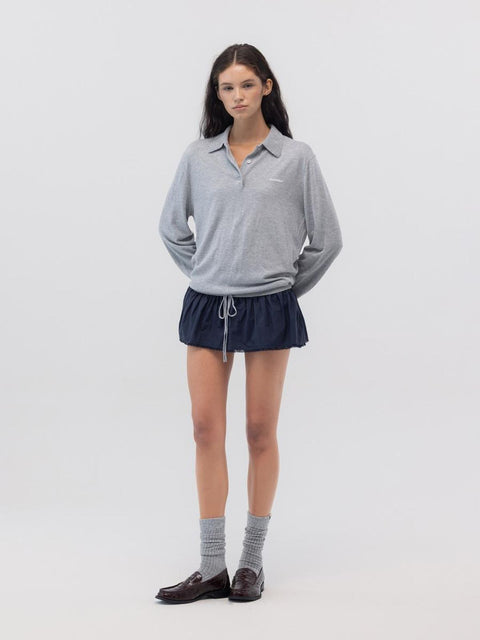GLOWNY_NEST POLO MINI DRESS (GRAY)