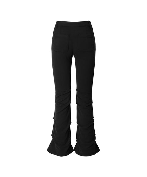 KHAKIPOINT_Shirring Layered Pants (Black)
