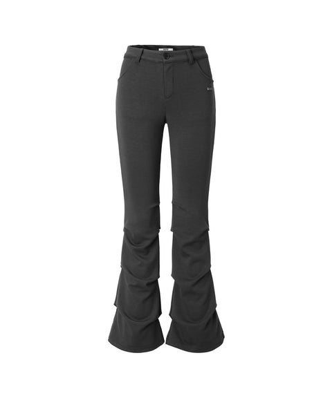 KHAKIPOINT_Shirring Layered Pants (charcoal)