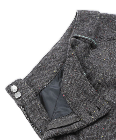 RUNAKI'HU'_WXP119 Oriori Herringbone Wide Fit Pants (Gray)
