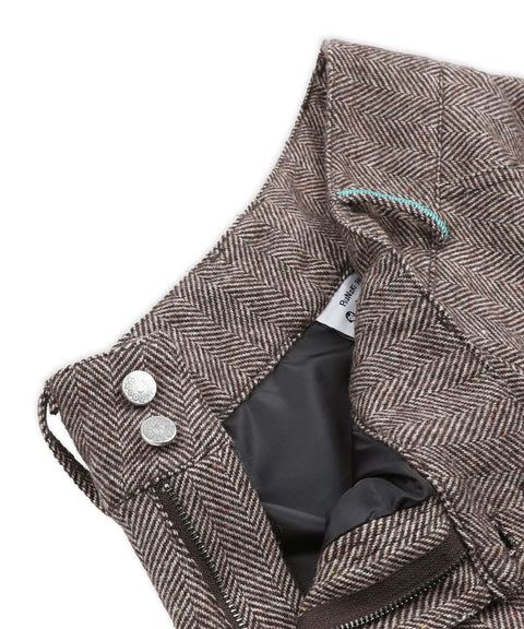 RUNAKI'HU'_WXP119 Oriori Herringbone Wide Fit Pants (Brown)