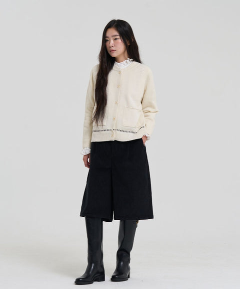 LEVHEARTED_Canon Corduroy Bermuda shorts - Black