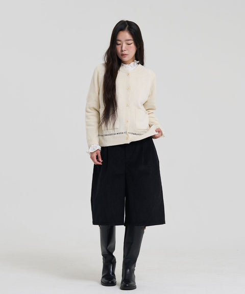 LEVHEARTED_Canon Corduroy Bermuda shorts - Black