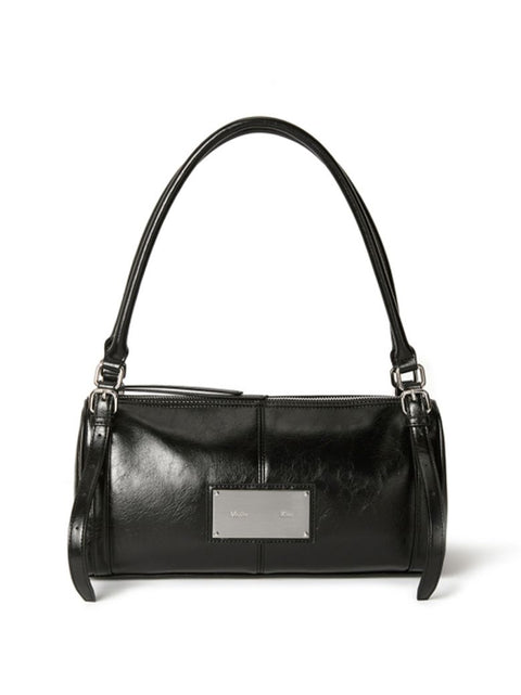 BUCKLE STRAP SHOULDER BAG IN BLACK