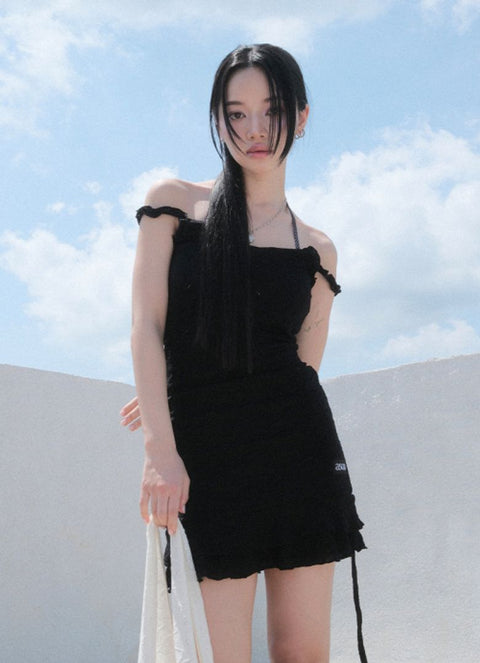 BLOSSOM MINI DRESS / BLACK