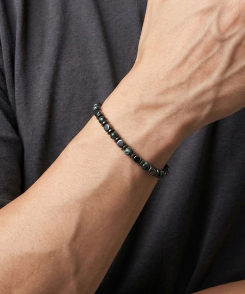Unisex Urethane Hematite Gemstone Bracelet JSB-027