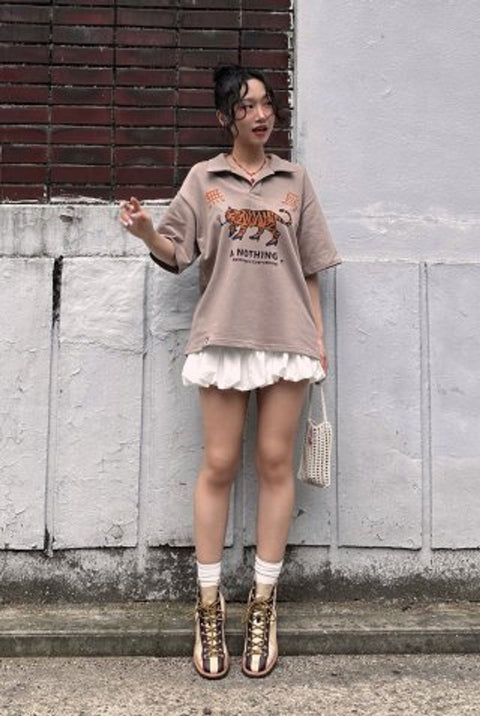 MU-WI PIN-KNIT 1/2 COLLAR-TEE - Styling