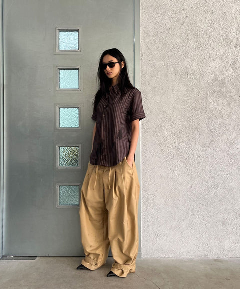 Stripe Roll-Up Short Sleeve Shirt — gallery 450