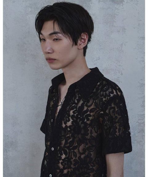 Lace Cropped Short Sleeve Shirt — detail 485