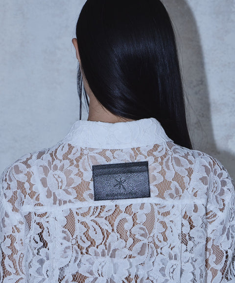 Lace Cropped Short Sleeve Shirt — gallery 492