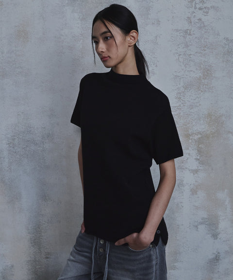 Mock Neck Short Sleeve Knit — gallery 554